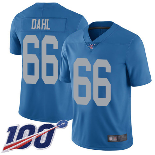 Detroit Lions Limited Blue Men Joe Dahl Alternate Jersey NFL Football #66 100th Season Vapor Untouchable->detroit lions->NFL Jersey